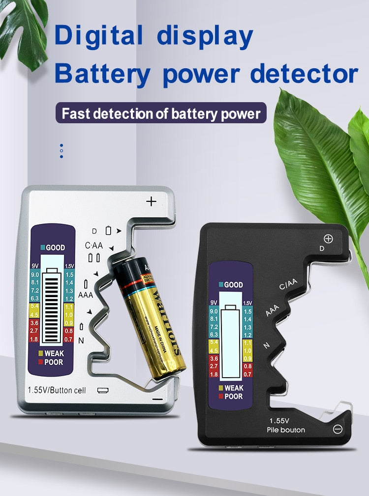 Testador de bateria digital detector de capacidade de bateria para baterias C/D/N/AA/AAA/9V 6F22/célula de botão de 1,55 V